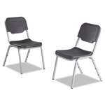 Iceberg Rough N Ready Series Original Stackable Chair, Black/Silver, 4/Carton # ICE64111