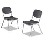 Iceberg Rough N Ready Series Original Stackable Chair, Charcoal/Silver, 4/Carton # ICE64117