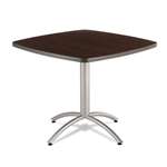 Iceberg CafeWorks Table, 36w x 36d x 30h, Walnut/Silver # ICE65614