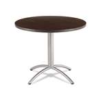 Iceberg CafeWorks Table, 36 dia x 30h, Walnut/Silver # ICE65624