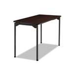 Iceberg Maxx Legroom Rectangular Folding Table, 48w x 24d x 29-1/2h, Walnut/Charcoal # ICE65804