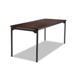 Iceberg Maxx Legroom Rectangular Folding Table, 72w x 30d x 29-1/2h, Walnut/Charcoal # ICE65824