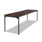 Iceberg Maxx Legroom Rectangular Folding Table, 96w x 30d x 29-1/2h, Walnut/Charcoal # ICE65834