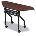 Iceberg OfficeWorks Mobile Training Table, Trapezoid, 48w x 18d x 29h, Mahogany # ICE68078