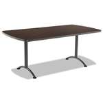 Iceberg ARC Sit-to-Stand Tables, Rectangular Top, 36w x 72d x 42h, Walnut/Gray # ICE69324