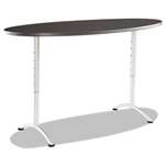Iceberg ARC Sit-to-Stand Tables, Oval Top, 36w x 72d x 42h, Graphite/Silver # ICE69627