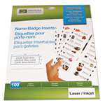The Mighty Badge&trade; Name Badge Insert Sheets for Inkjet, 1 x 3, Clear, 20 per Sheet, 5 Sheets/Pack # IPP901852