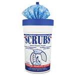 ITW Dymon SCRUBS Hand Cleaner Towels, Cloth, 10-1/2 x 12-1/4, Blue/White, 30/Canister # ITW42230