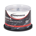 Innovera DVD-R Discs, 4.7GB, 16x, Spindle, Silver, 50/P