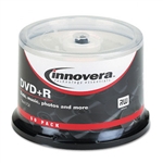 Innovera DVD+R Discs, 4.7GB, 16x, Spindle, Silver, 50/P