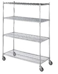 Linen Cart 18x36 w/4 Wire Shelves, # LC183672