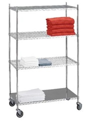 Linen Cart 18x48 w/Solid Bottom Shelf, # LC184872SOL