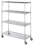 Linen Cart 24x36 w/4 Wire Shelves, # LC243672