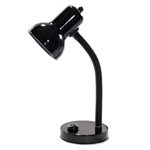 Ledu Incandescent Gooseneck Desk Lamp, Black, 16 High 