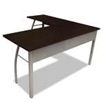 Linea Italia&reg; Trento Line L-Shaped Desk, 59-1/8w x 59-1/8d x 29-1/2h, Mocha/Gray # LITTR737MOC