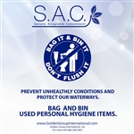 S.A.C. Do Not Flush, Restroom Sign- Blue and White for Public Restrooms