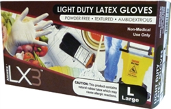 AMMEX Light Duty Latex Disposable Gloves LX3 3mil - X Large - Case of 1000