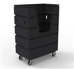 Maxi-Movers M7090BL 48 cubic foot poly bulk delivery truck with ergonomic front cut-out and 6-inch industrial rubber casters