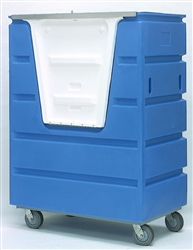 Maxi-Movers M7090SEC installed hinged white security cover with lock for M7090 bulk delivery cart
