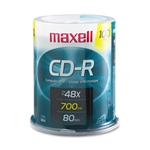Maxell CD-R Discs, 700MB/80min, 48x, Spindle, Silver, 1
