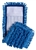 Blue 18 inch loop-end microfiber mop pad with mesh backing and hook-and-loop attachment for color coded commercial floor cleaning.