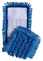 Blue Microfiber Loop Mop Pad with Mesh Backing, MESH-BLU