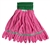 Red microfiber tube mop head medium 14 oz with looped banded ends for commercial wet mopping