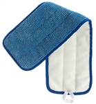 19-inch blue low-nap microfiber velcro wet mop pad for hook-and-loop flat mop frame