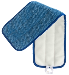 19-inch blue low-nap microfiber velcro wet mop pad for hook-and-loop flat mop frame