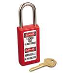 Master Lock&reg; Lightweight Zenex Safety Lockout Padlock, 1 1/2" Wide, Red, 2 Keys, 6/Box # MLK411RED