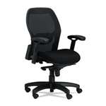 Mayline&reg; Mercado Mid-Back Mesh Chair, Mesh Back/Fabric Seat, Black # MLN3200