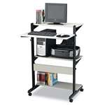 Mayline&reg; Soho Fully Adjustable Mobile Computer Table, 32w x 31d x 50h, Gray/Black # MLN8432SOGRYBLK