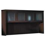 Mayline&reg; Aberdeen Series Laminate Glass Door Hutch, 72w x 15d x 39-1/4h, Mocha # MLNAHG72LDC