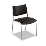 Mayline&reg; Escalate Stacking Chair, Plastic Back/Seat, Black, 4 Chairs/Carton # MLNESC2B