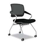 Mayline&reg; Valore Series Mid-Back Nesting Chair, Mesh/Fabric, Black, 2/Carton # MLNTSM2BB