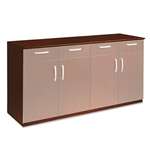 Mayline&reg; Wood Veneer Buffet Credenza Cabinet, 72w x 22d x 36h, Sierra Cherry # MLNVBCZBCRY