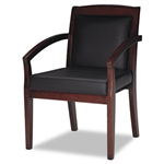 Mayline Mercado Series Wood Guest Chair, Mahogany Finis