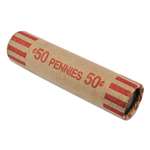 MMF Industries&trade; Nested Preformed Coin Wrappers, Pennies, $.50, Red, 1000 Wrappers/Box # MMF2160640A07