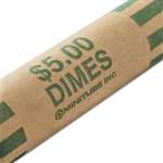 MMF Industries&trade; Nested Preformed Coin Wrappers, Dimes, $5.00, Green, 1000 Wrappers/Box # MMF2160640C02