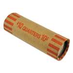 MMF Industries&trade; Nested Preformed Coin Wrappers, Quarters, $10.00, Orange, 1000 Wrappers/Box # MMF2160640D16