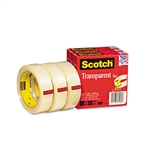 Scotch Transparent Tape 600-72-3PK, 1 x 2592, 3 Core