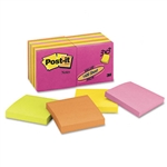 Post-it 3 x 3, Five Neon Colors, 14 100-Sheet Pads/Pack