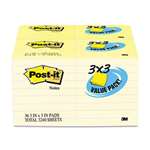 Post-it&reg; Note Pad, 3 x 3, Canary, 100 Sheets, 36/Pack # MMM65436VAD90