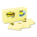 Post-it 3 x 5, Canary Yellow, 24 90-Sheet Pads/Pack # M