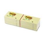 Post-it Recycled Notes, 3 x 5, Canary Yellow, 12 100-Sh