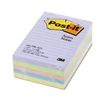 Post-it 4 x 6, Ruled, Five Colors, 5 100-Sheet Pads/Pac