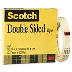 Scotch&reg; 665 Double-Sided Office Tape, 1/2 x 36 yards, 3 Core, Clear # MMM665121296