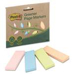 Post-it&reg; Greener Page Markers Greener Page Markers, Pastel, 50 Strips/Pad, 4 Pads/Pack # MMM6714RPA