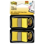 Post-it Standard Tape Flags in Dispenser, Yellow, 100 F