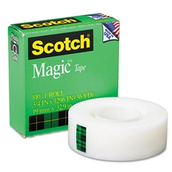 Scotch Magic Office Tape, 3/4 x 1296, 1 Core, Clear 